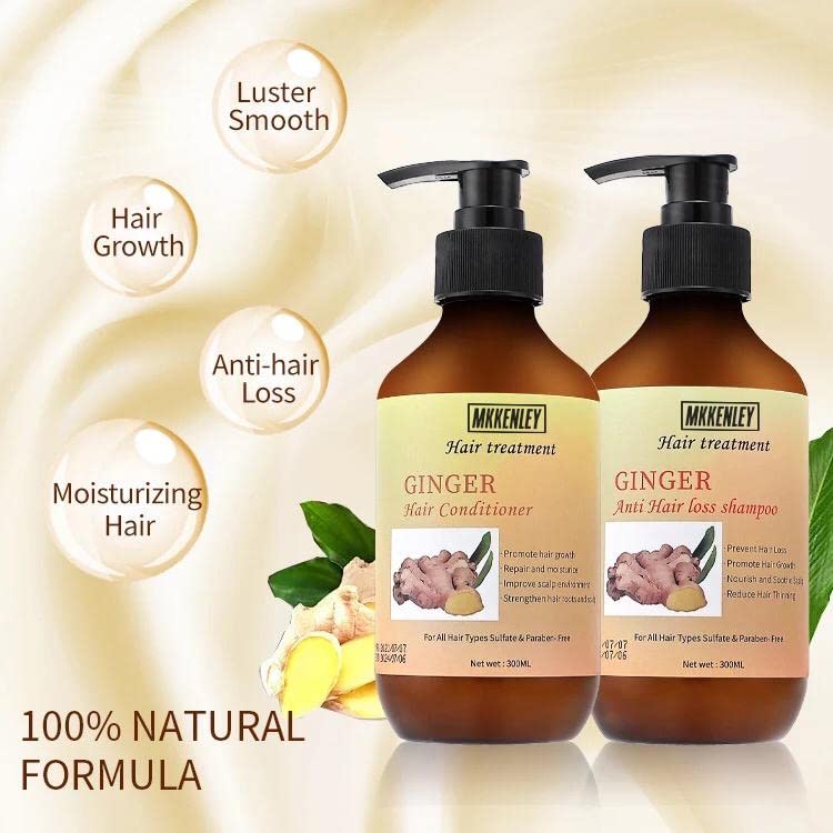 MKKENLEY Anti Hair Loss Ginger Shampoo & Conditioner Set